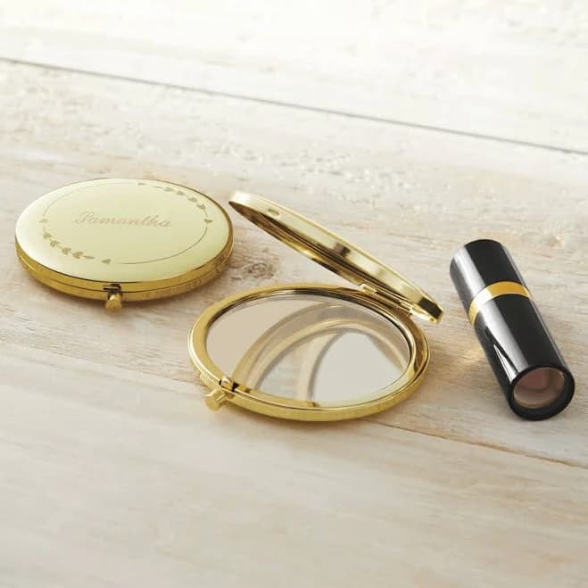Seventh Avenue Gold Compact Makeup Mirror