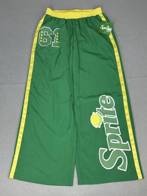 Sprite Track Pants Unisex Medium Green Side Stripe 61 Logo Graphic