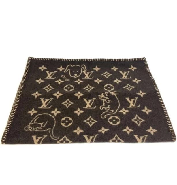 Louis Vuitton Accessories | Louis Vuitton Mp2260 Couverture Small Cat Gram Blanket Wool / Cashmere Brown | Color: Brown | Size: H40.9inch |