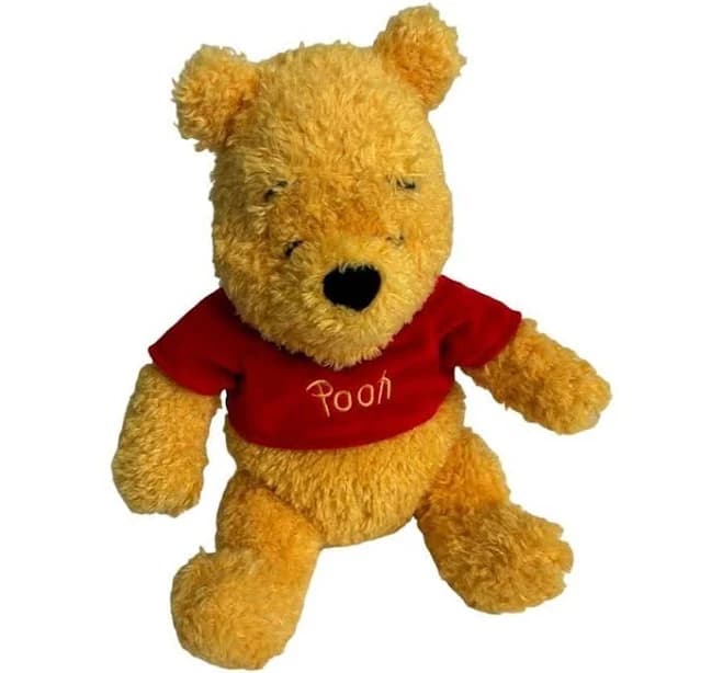 Disney Toys | Walt Disney World Disneyland Winnie The Pooh Plush Small Red Shirt Stuffed Toy | Color: Yellow | Size: Osg | Buytheshoestoo's Closet