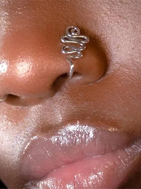 Ancient Aura Jewelry Nose Cuffs, Silver Kundalini |