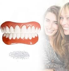 Amazon.com : Comfort Fit Fake Teeth - Denture Cosmetic Care, Protect Your Teeth & Regain Confident DIY Smile, Top & Bottom Veneer, Bleached White : Health & Household