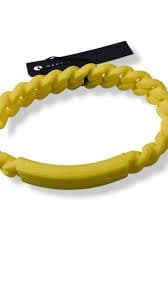 Marc By Marc Jacobs Bracelet Safety Yellow Braided Silicone Rubber Chain
