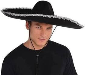 Amscan Silver Trim Sombrero Hat