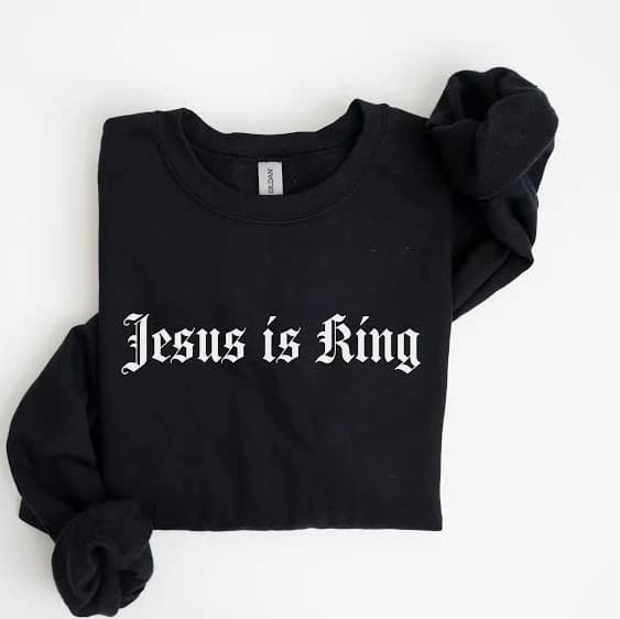 Gothic Jesus Is King Crewneck Sweatshirt