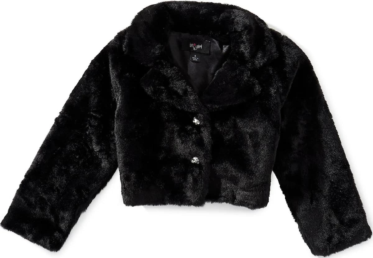 I.N. Girl Little Girls Faux-Fur Long-Sleeve Jacket