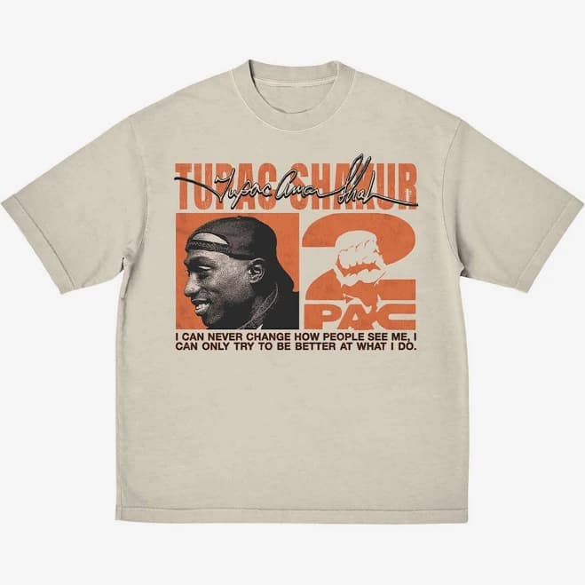 Tupac Never Change Heavyweight Graphic T-Shirt