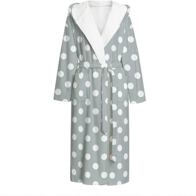 Polka Dot Hooded Bathrobe