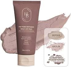 Amazon.com: HEVEBLUE Pot Pore Peptamin Wash Off Pack - Red Bean, Peptide, Removes Blackhead, Pore Care, Tightening, Hydrating, Sensitive Skin, Korean Skincare, Exfoliating, Vegan, K-Beauty, Wash-off Mask Pack : Beauty & Personal