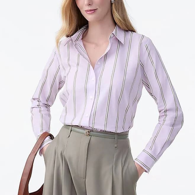 Ann Taylor Women's Striped Relaxed Perfect Shirt