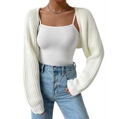 Women's Cable Knit Long Sleeve Open Front Cardigan