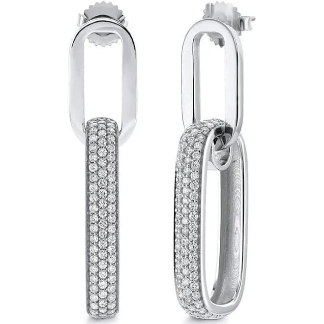 Michael M Double Luxe Link Wide Drop Earrings