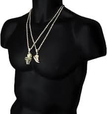 L & L Nation Mens Gold Plated HipHop Retro 11 "Cherry & Plain Basketball Pendant 4mm 24" Rope Chain | Amazon.com