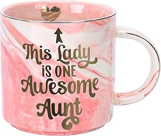 Aunt Birthday Gifts from Niece, Nephew - Funny Gag BAE Best Aunt Ever Gift, New Aunty, Pregnancy Announcement, Christmas - Great Auntie Gifts - One Awesome Aunty - Pink Mug, Ceramic Coffee Cup