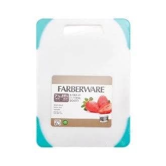 Farberware Premium Nonslip Cutting Board - 7.75" x 11.25" Poly/Plastic Board in Aqua Sky with Corner Grips