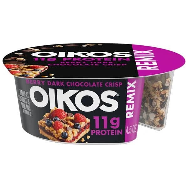 Oikos Nonfat Remix Berry Dark Chocolate Crisp Yogurt Cup