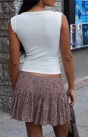 John Galt Brown Plaid Mini Skirt