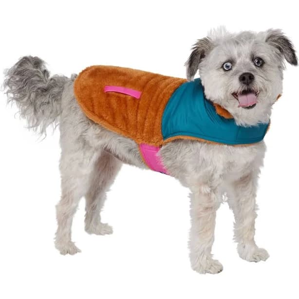 Frisco Medium Weight Retro Colorblock Mixed Media Dog & Cat Coat