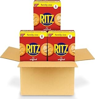 RITZ Original Crackers, Snacks for Kids and Adults, Bulk Lunch Snacks, Family Size, 3 Boxes