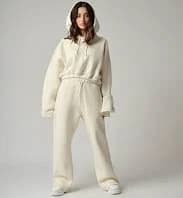 Cream Cropped oversized hoodie
