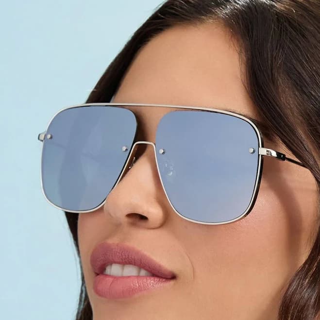 diff eyewear Aviator Sunglasses Gold W Temple Tips Gradient Frame