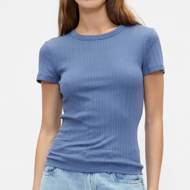 Gap Women's Ribbed Pointelle Crewneck T-Shirt