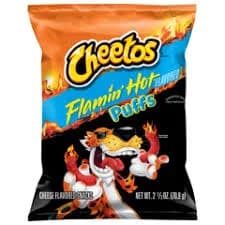 Cheetos Cheese Flavored Snacks, Flamin' Hot Flavored, Puffs, 2.5 oz (70.8 g)