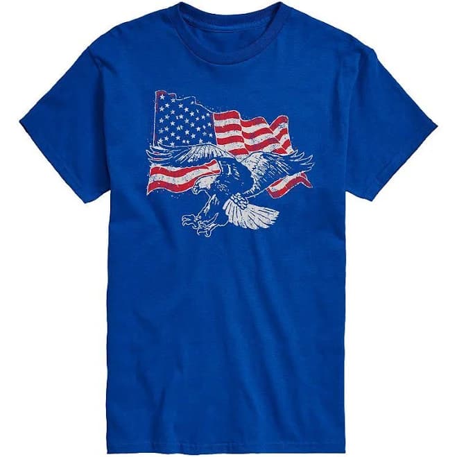 Men's Instant Message Eagle American Flag Short Sleeve Graphic T-Shirt