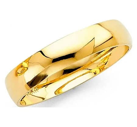 14K Yellow Gold Plain Band Wedding Ring
