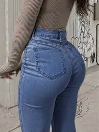 GILIPUR New Medium Blue Y2K Flare Leg Women's Jeans High Waist Slim Fit Stretch Elegant Fashionable Casual Versatile Street Style 2000s Fashion Autumn And Winter Clothing Retro For New Year Valentine's Day