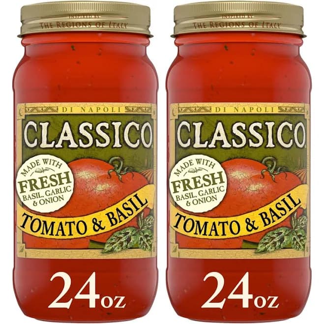 Classico Tomato & Basil Spaghetti Pasta Sauce 24 oz. Jar (2 pack)
