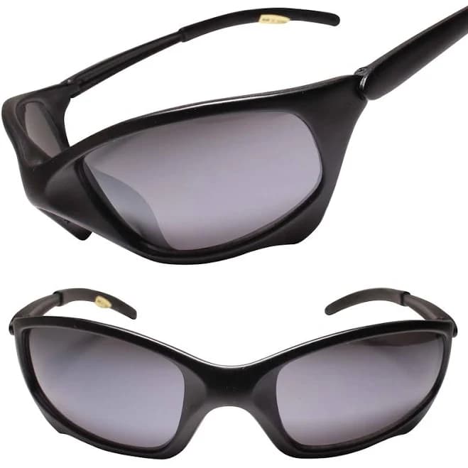 Matte Black Wrap Around Rectangle Sport Sunglasses For Athletes