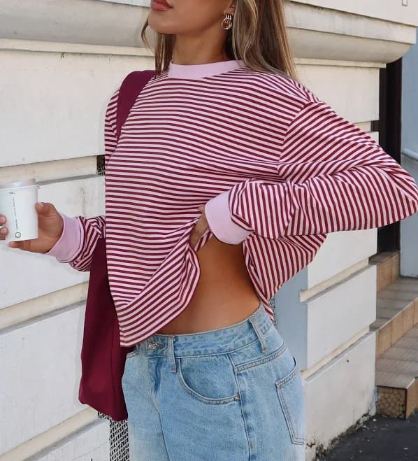 Touchdown Long Sleeve Stripe Tee