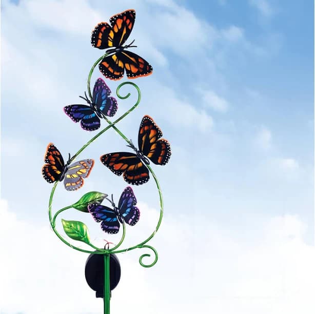 Sunset Vista Designs Solar Butterfly Kaleidosco pe Garden Stake