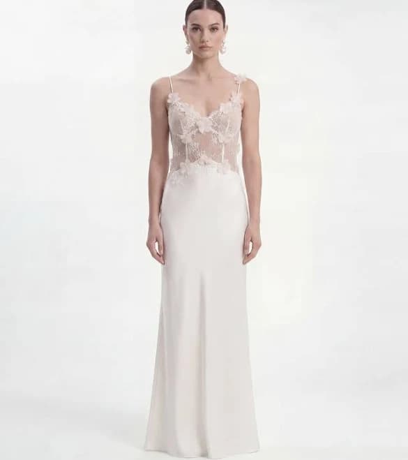 Floral Appliqué Maxi Dress