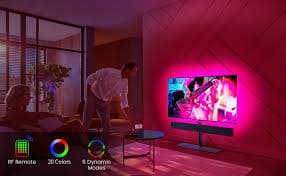 Amazon.com: HAMLITE TV LED Backlight USB Powered, 6500K White PC Monitor Bias Lighting for 60-65inch TVs, 14.8Ft RGBW Led Light with RF Remote, 20 Color Changing LED Background Room Decor : Tools