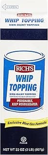 Non-Dairy Whip Topping - Liquid Whip Topping, Thaw, Pour & Whip, great Dessert Filling, 2lb Cartons, 12 Pack