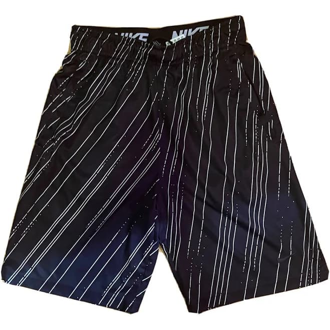 Nike Men's Dri-fit Athletic Shorts Size Small Black White Stripes