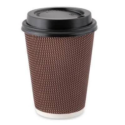 Party Bargains Rippled Hot Cups with Lids