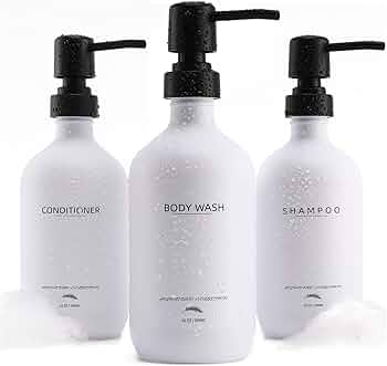 Supforce Shampoo and Conditioner Dispenser, 16.9oz Refillable Shampoo and Conditioner Bottles with Matte Pump and Funnel, Shower Soap Dispenser with Waterproof Labels for Hotel Home Bathroom- Set of 3 : Amazon.ae: Beauty