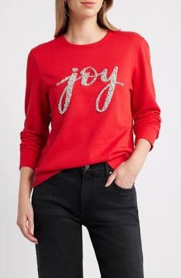 Caslon Joy Embellished Crewneck Sweatshirt