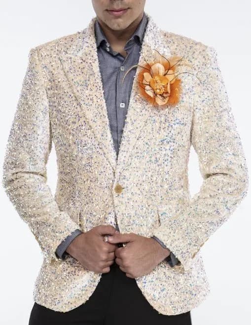 Men's Sequin Velvet Blazer