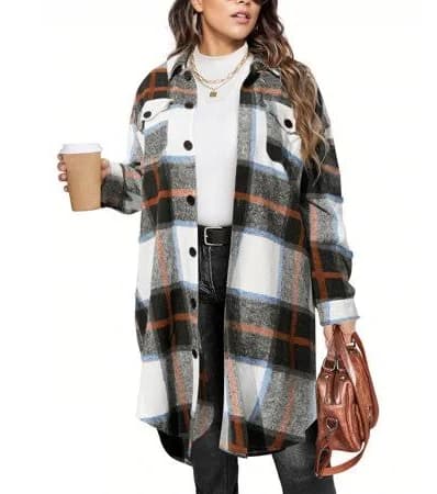 Women's Oversized Plaid Flannel Shirt