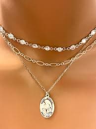 Gold Saint Michael Pendant Necklace, Gold Filled Sterling Silver Choker Necklace, Multi Strand Necklace, Catholic Jewelry, Women Gift - Etsy Canada
