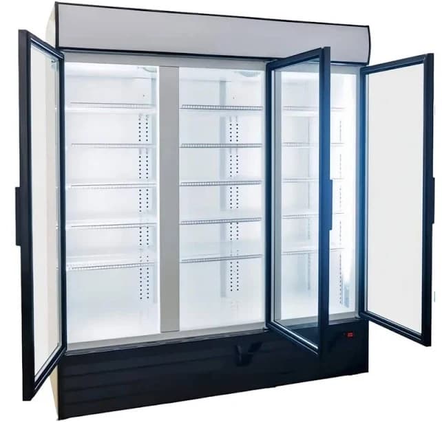Cooler Depot 72 in. W 57 cu. ft. NSF Commercial Glass Swing 3-Door Merchandiser Refrigerator