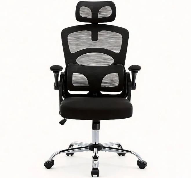 ANIXOL Ergonomic Mesh Office Chair with Chrome Base, Black