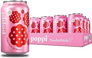 Sparkling Prebiotic Soda Beverage with Apple Cider Vinegar, Seltzer Water and Fruit Juice, Raspberry Rose Flavor, 12 oz, Pack of 12, Packaging May Vary