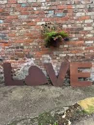 Large 70cm Rusty Metal Letters – XL Industrial Alphabet for Weddings