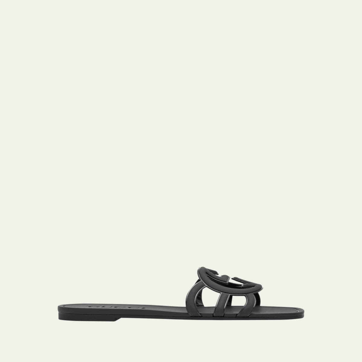 Gucci Women's Palma Gg Rubber Flat Slide Sandals