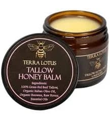 Organic Grass-Fed Beef Tallow HONEY Balm with Raw Honey LAVENDER 2 OZ